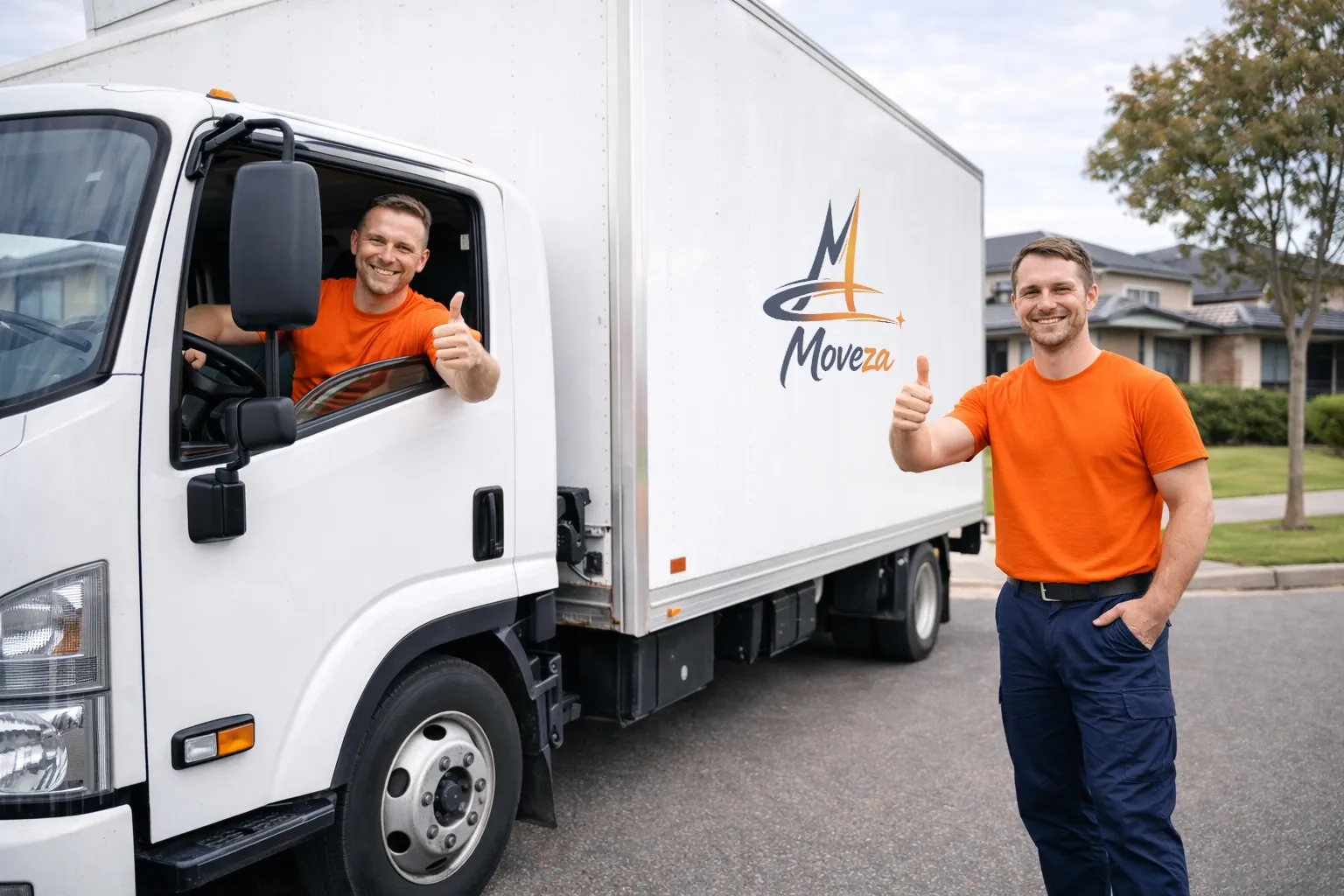 Professional movers loading a truck
